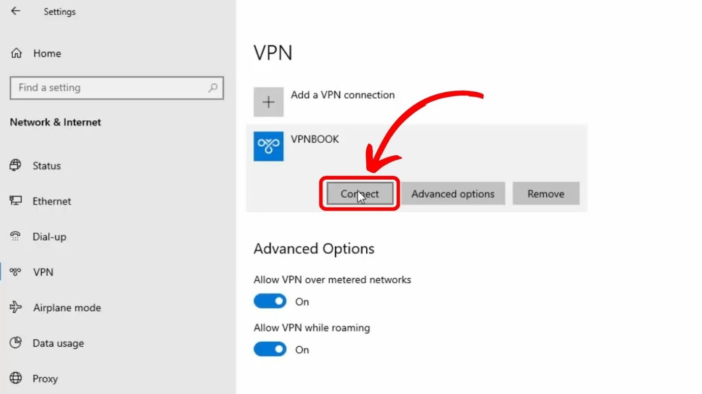 Hit Connect To Setup VPN For Remote Employees