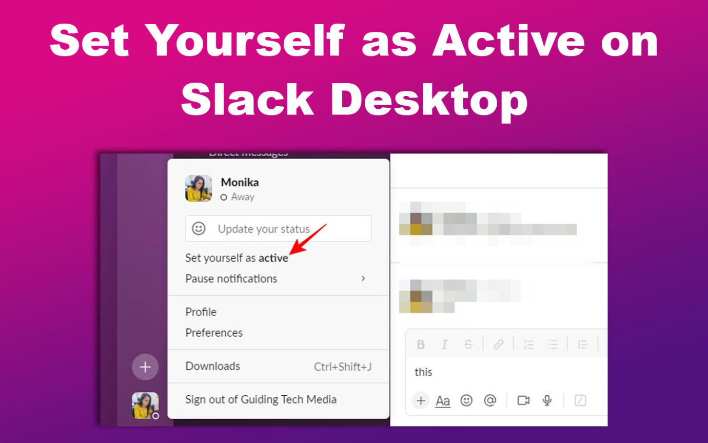 Set Yourself as Active on Slack Desktop