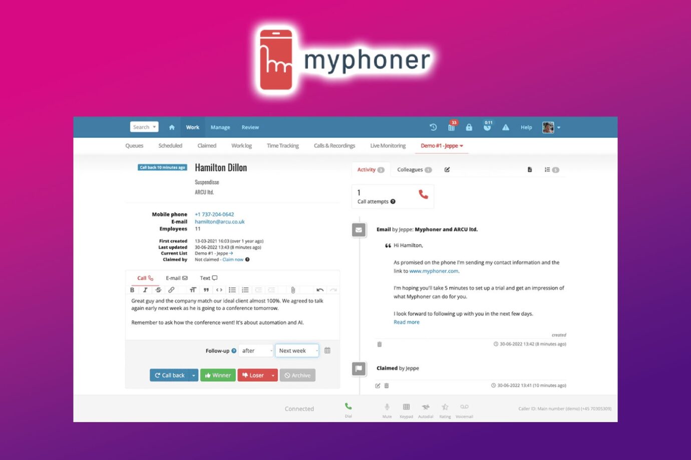 Myphoner Dialer Cold Calling Software