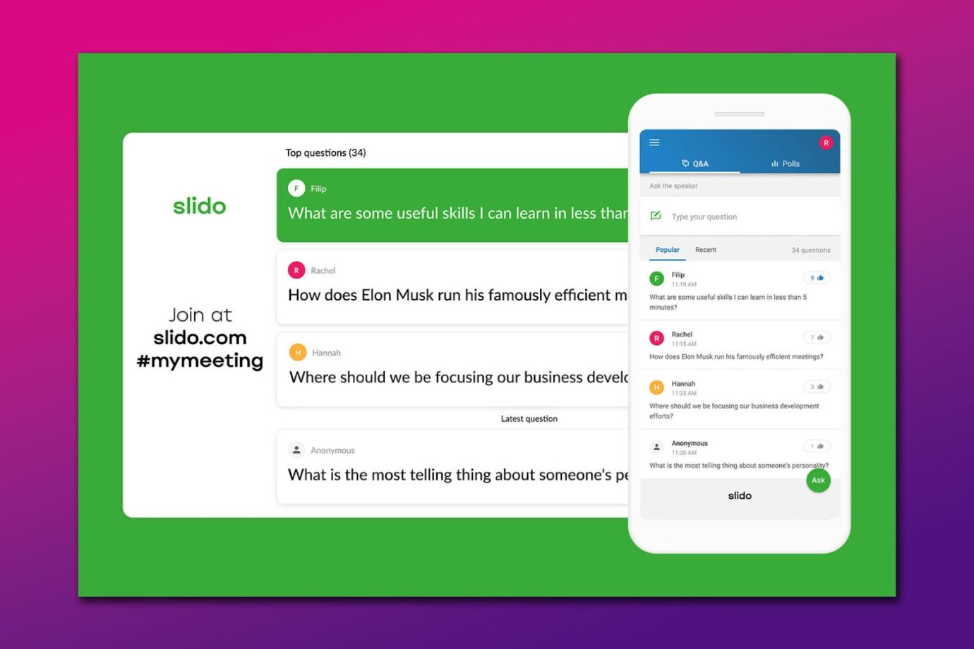 Slido Best Virtual Meeting Tool