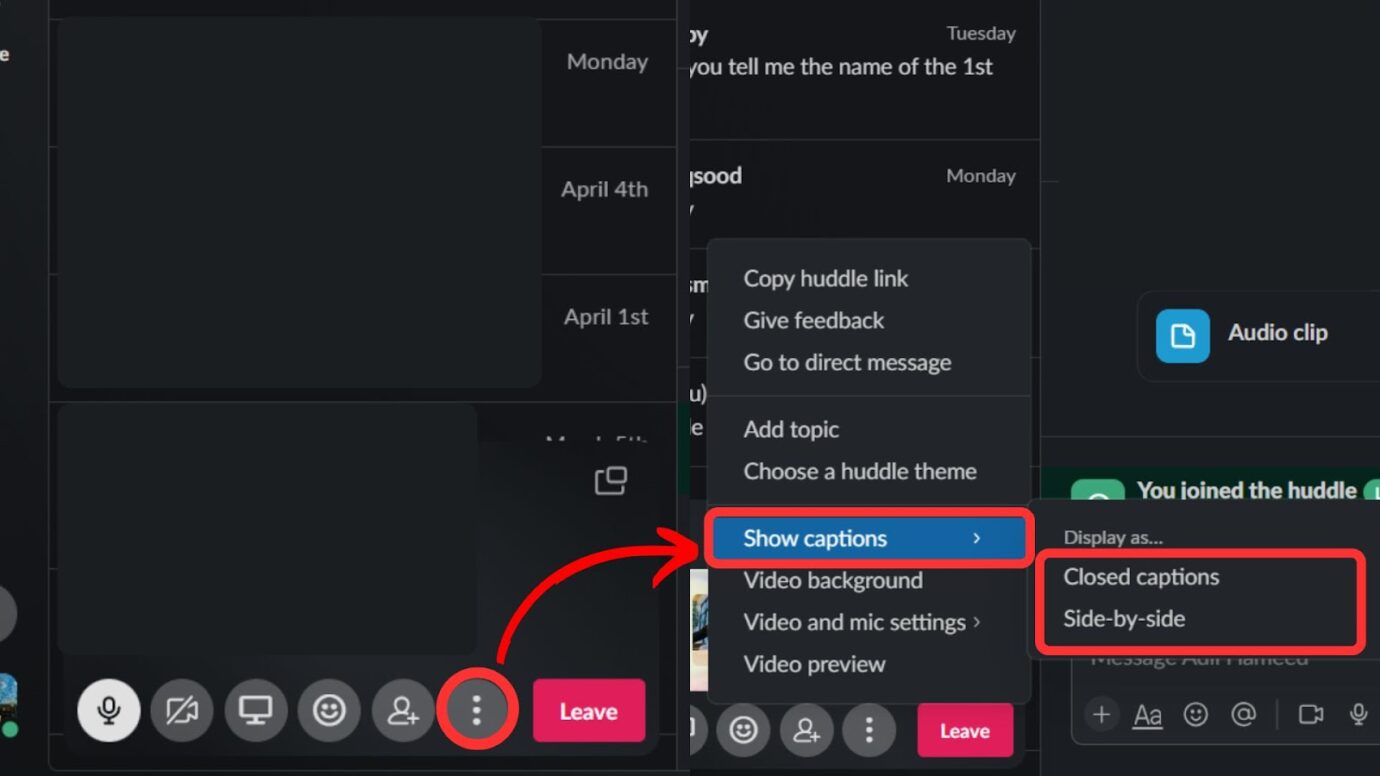 How to Turn on Live Slack Huddle Captions