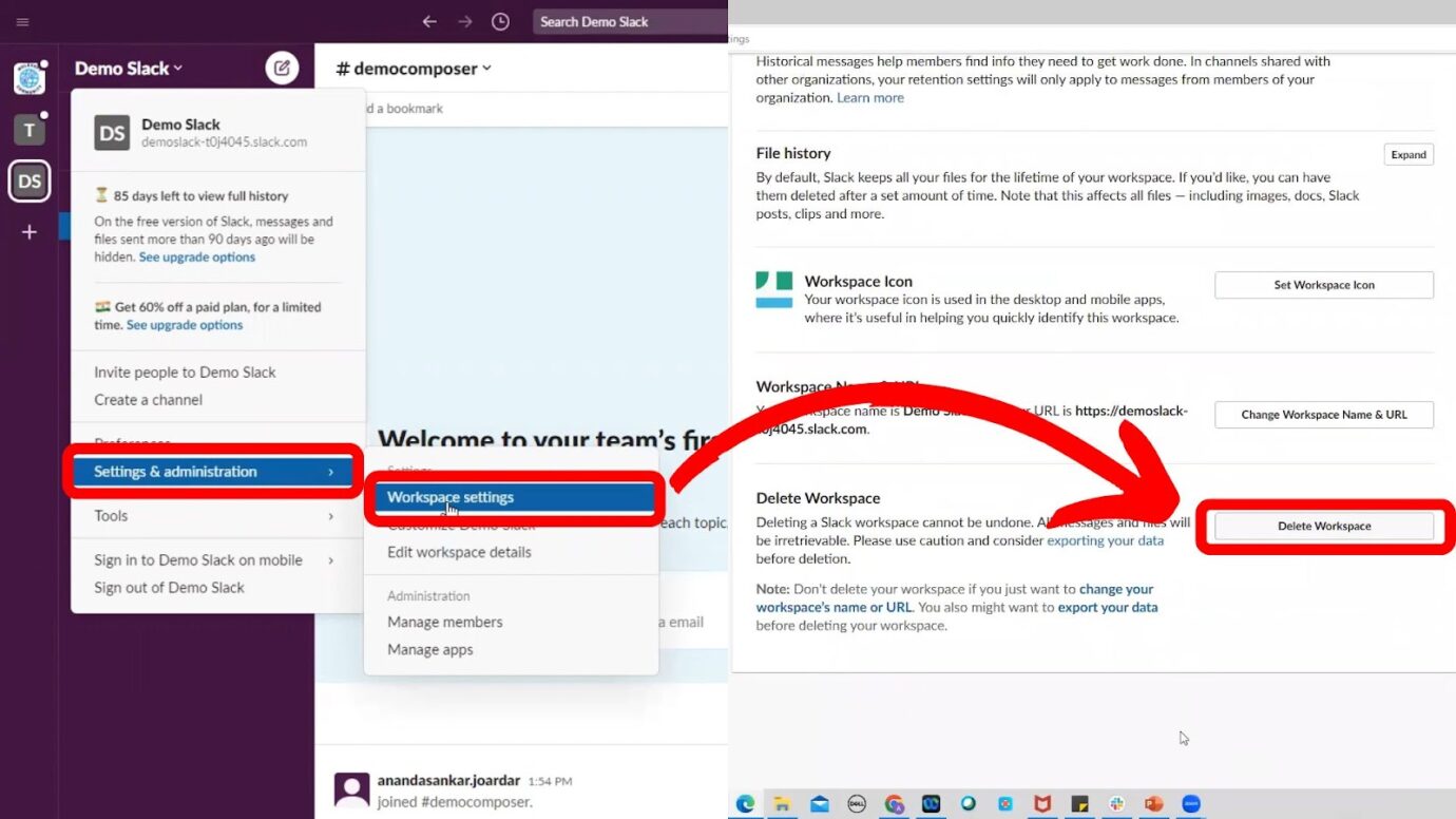 Slack Remove Workspace Delete Workspace