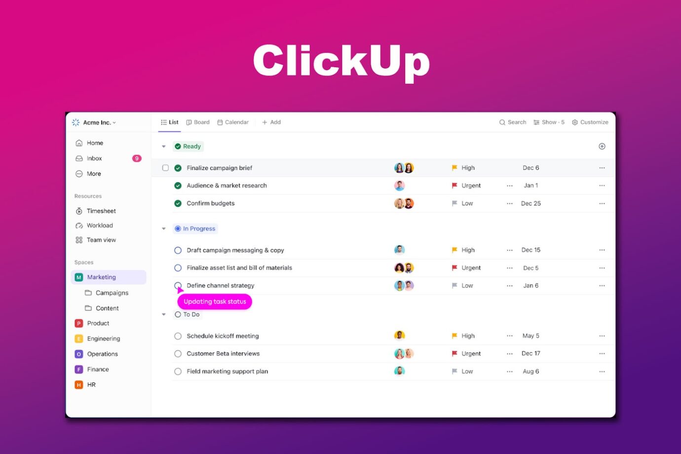 Task Management Tools for Virtual Assistants ClickUp