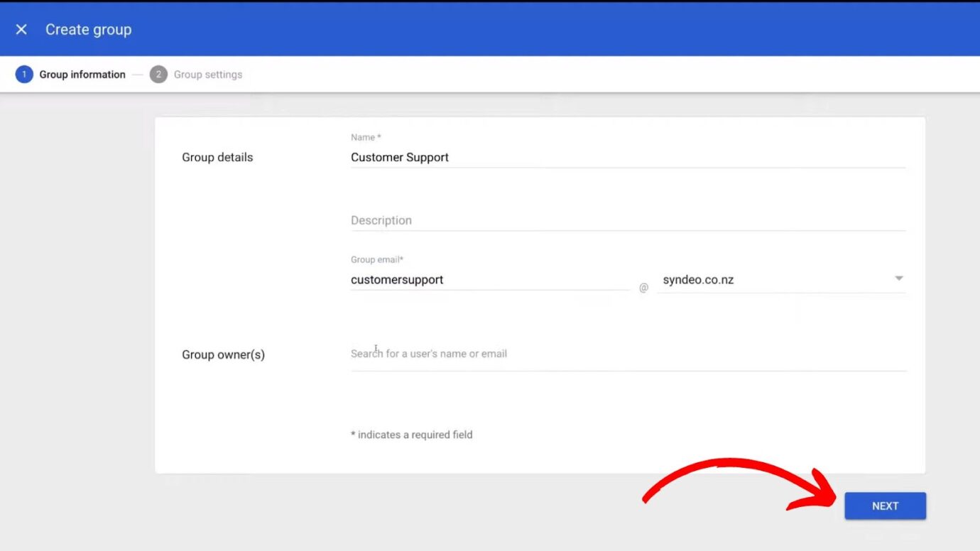 Shared Inbox in Gmail Create Group