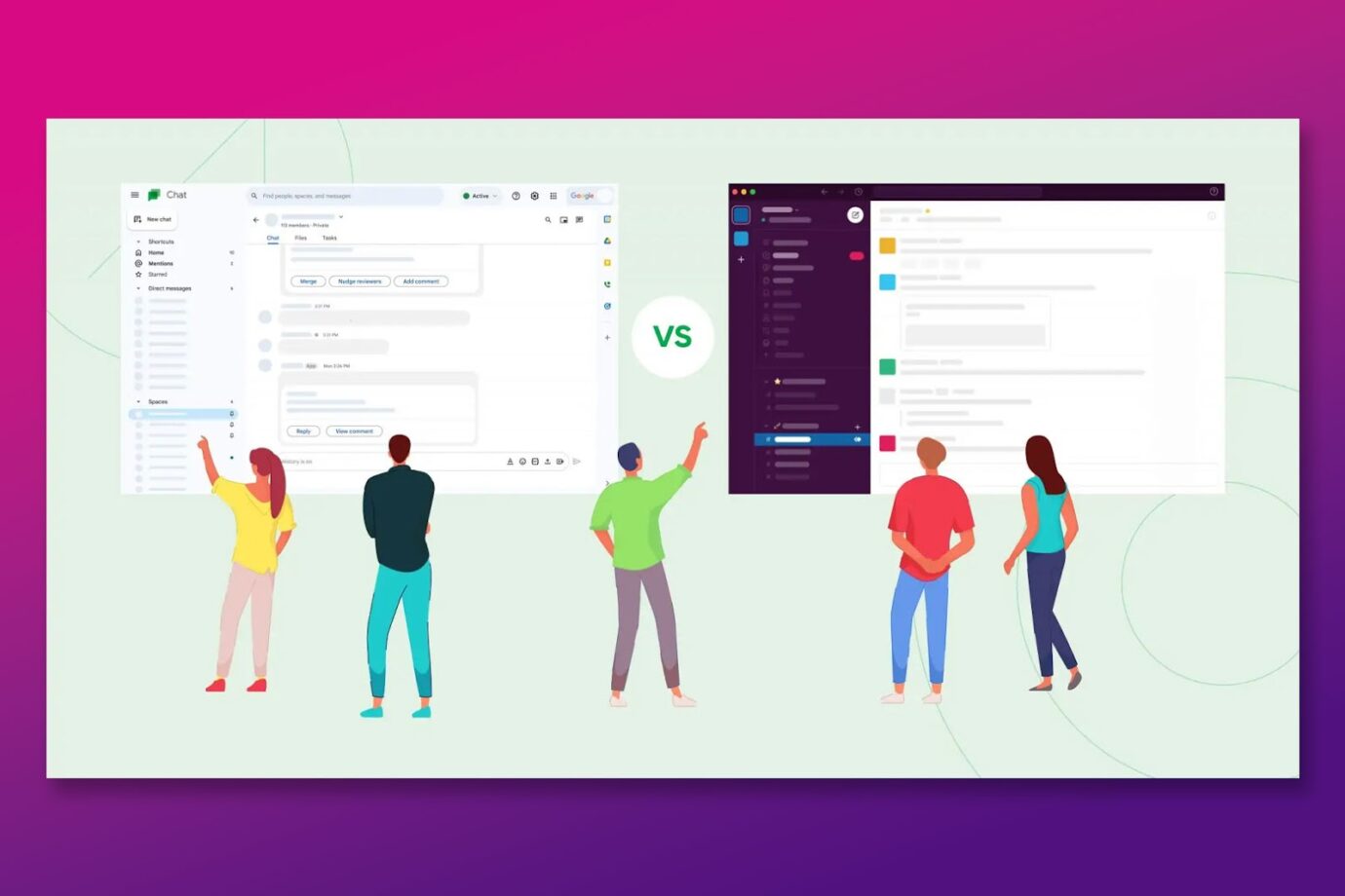 Slack Vs. Google Chat - User Interface
